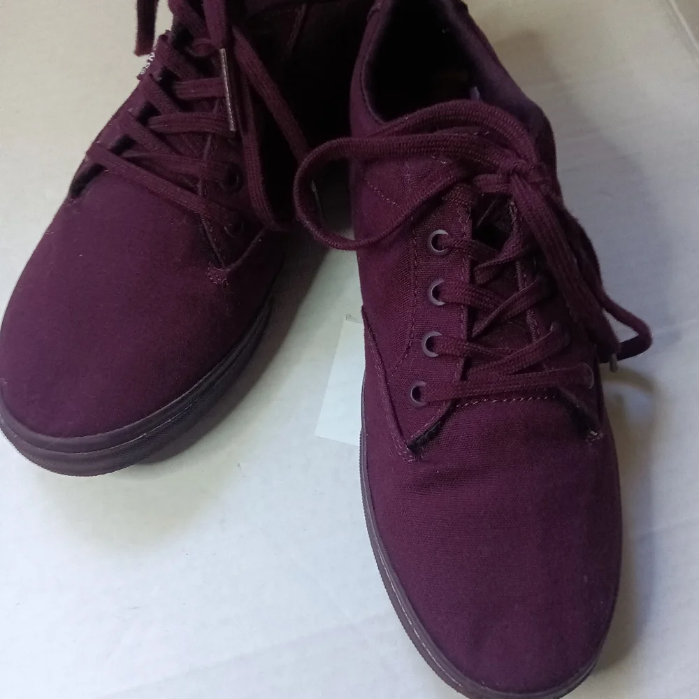 Vans Womens Monochrome Wine Canvas Lace-Up Sneakers Size 7.5 - Picture 4 of 9